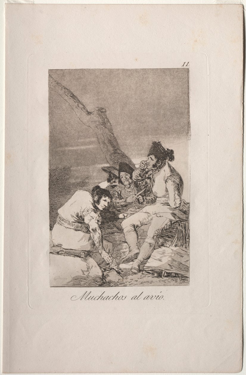 Caprichos: Kluci se připravují.. od Francisco de Goya