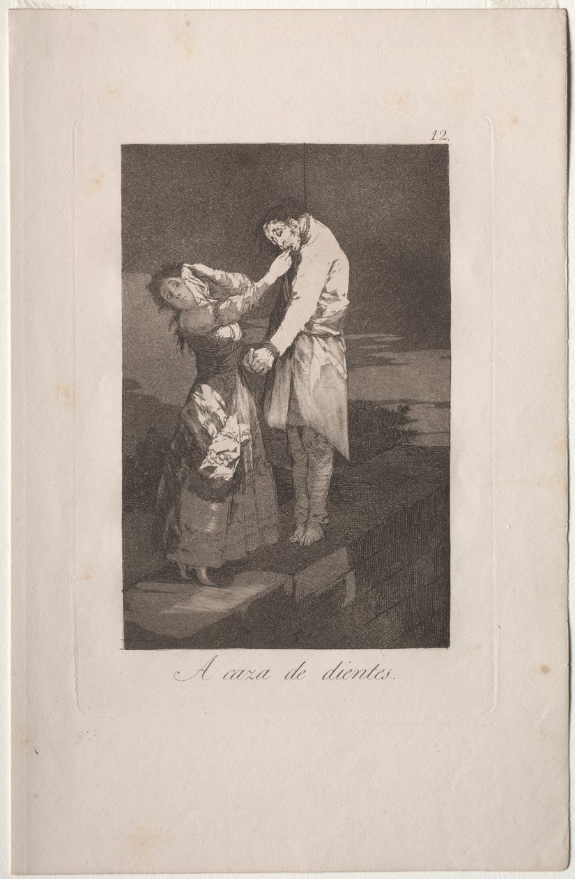 Caprichos: Na lovu zubů od Francisco de Goya