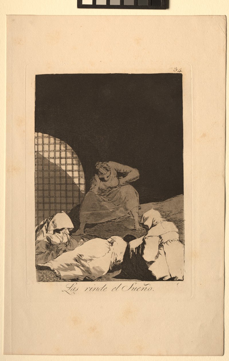 Caprichos: Spánek je překonává. od Francisco de Goya