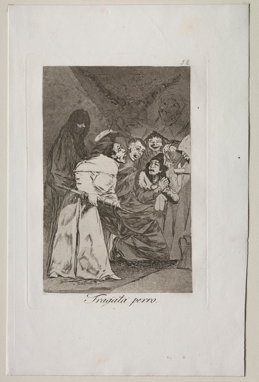 Caprichos: Spolkněte to, Pse!. od Francisco de Goya