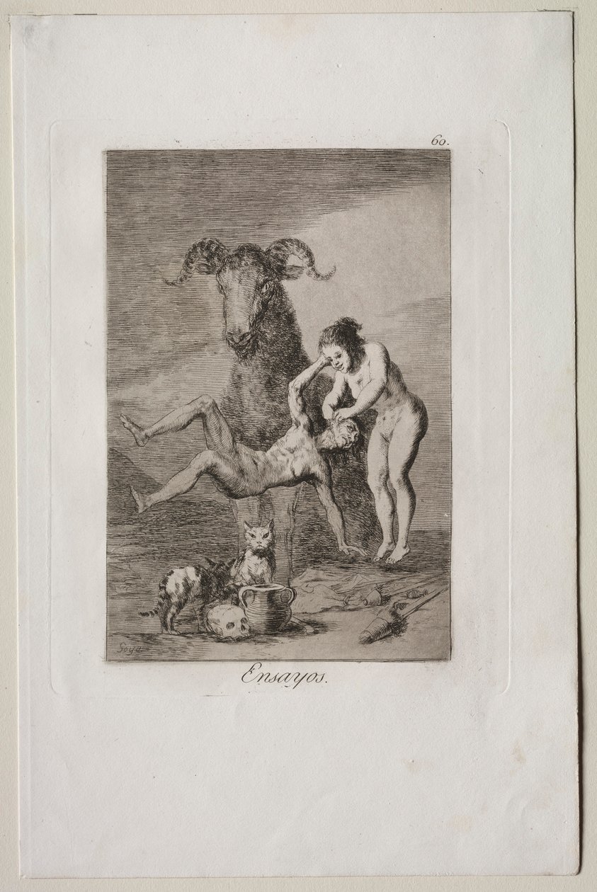 Caprichos: Zkoušky. od Francisco de Goya
