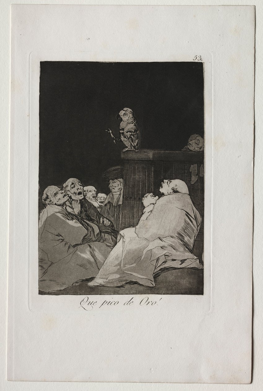 Caprichos: Jaký zlatý zobák!. od Francisco de Goya