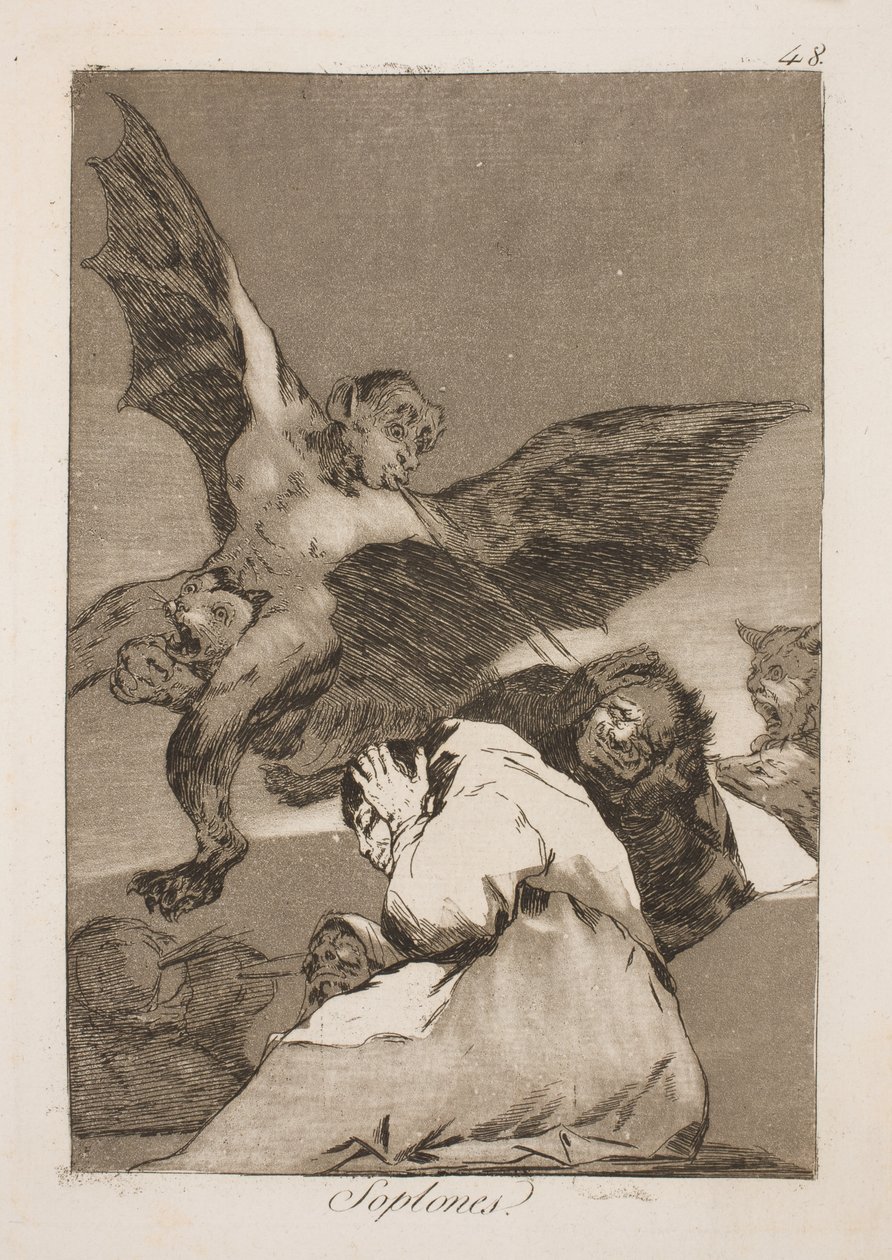 Foukají do uší od Francisco de Goya