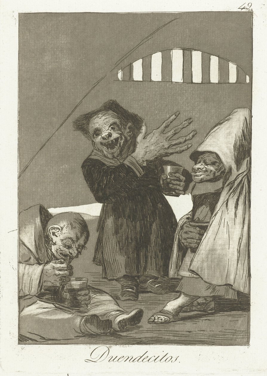 koboldi malí elfové Los Caprichos (název série) od Francisco de Goya