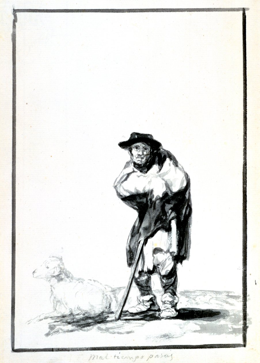 The Shepherd, c1760-1820 od Francisco de Goya