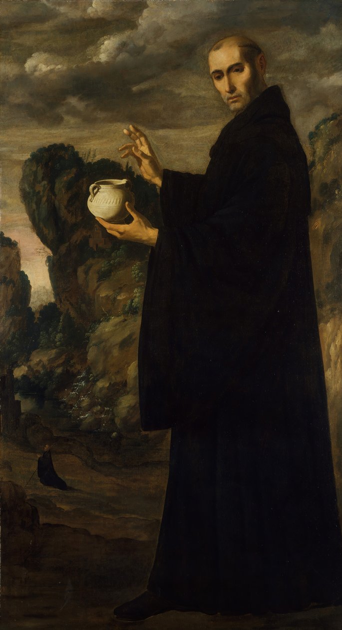 Svatý Benedikt, ca. 1640-45. od Francisco de Zurbaran