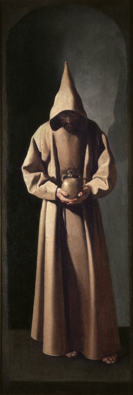 Svatý František uvažuje o lebce od Francisco de Zurbaran