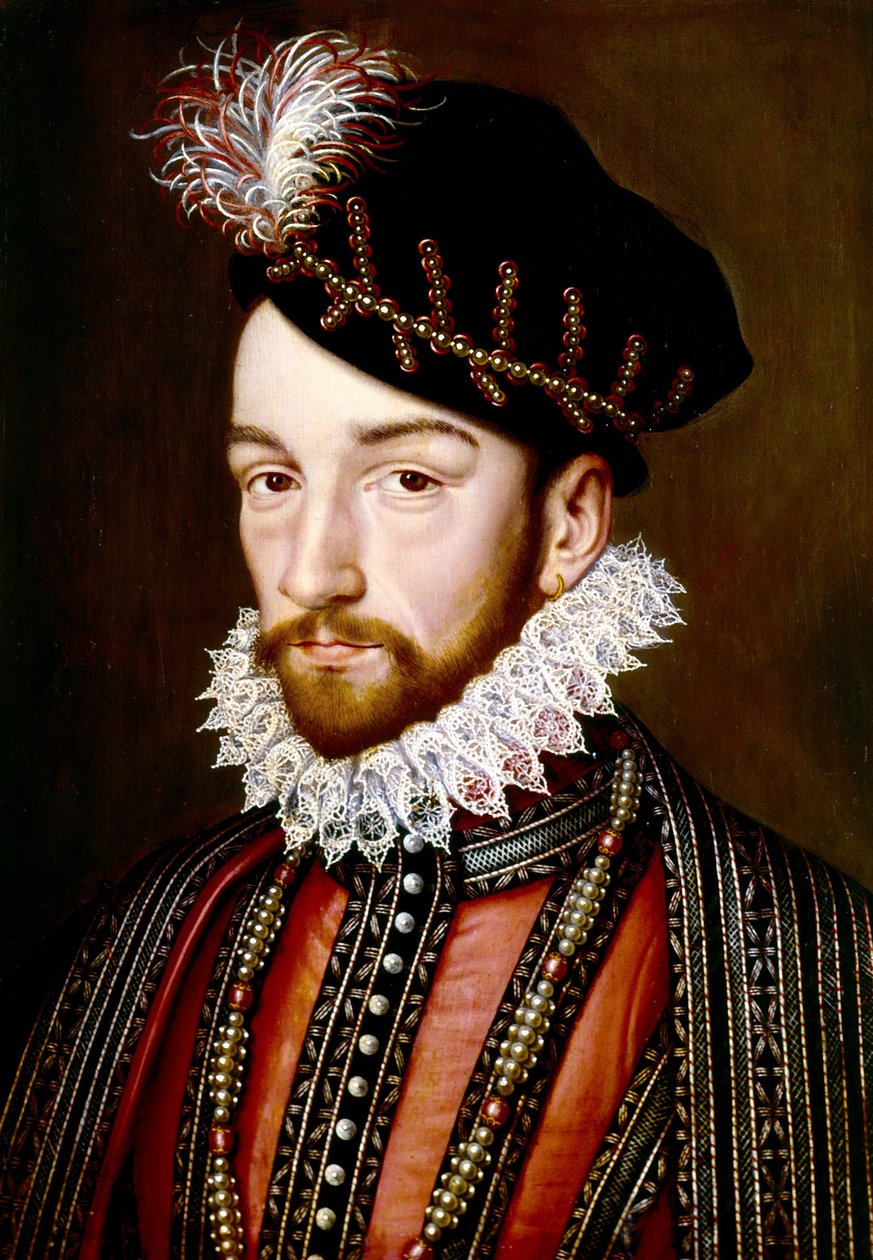 Charles IX olej na panelu od François Clouet