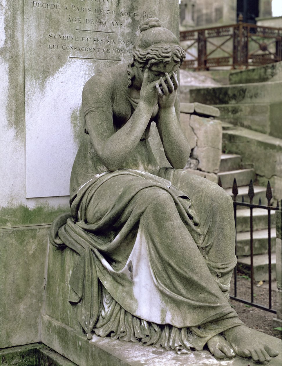 Postava žalu, z hrobky Pierra Gareaua († 1815) (mramor) od Francois Dominique Aime Milhomme