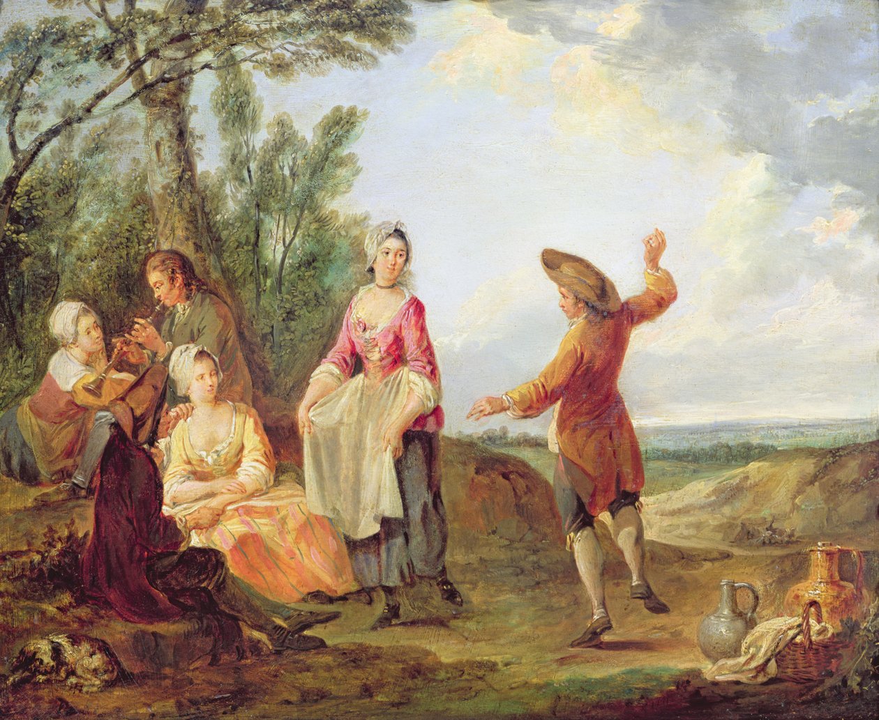 Rustikální tanec od Francois Louis Joseph Watteau