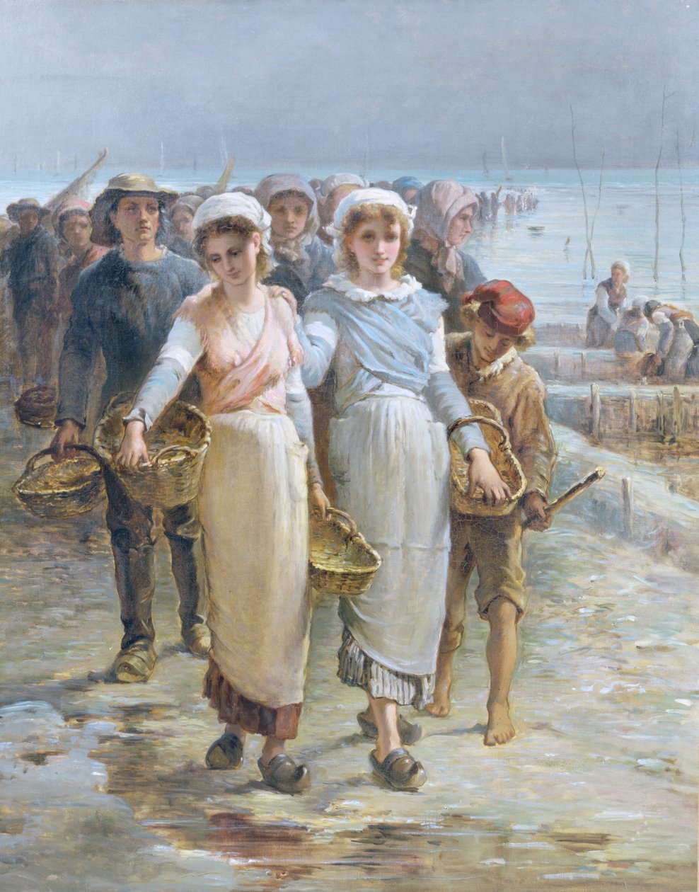 Ústřicové dívky v Cancale od Francois Nicolas Augustin Feyen Perrin