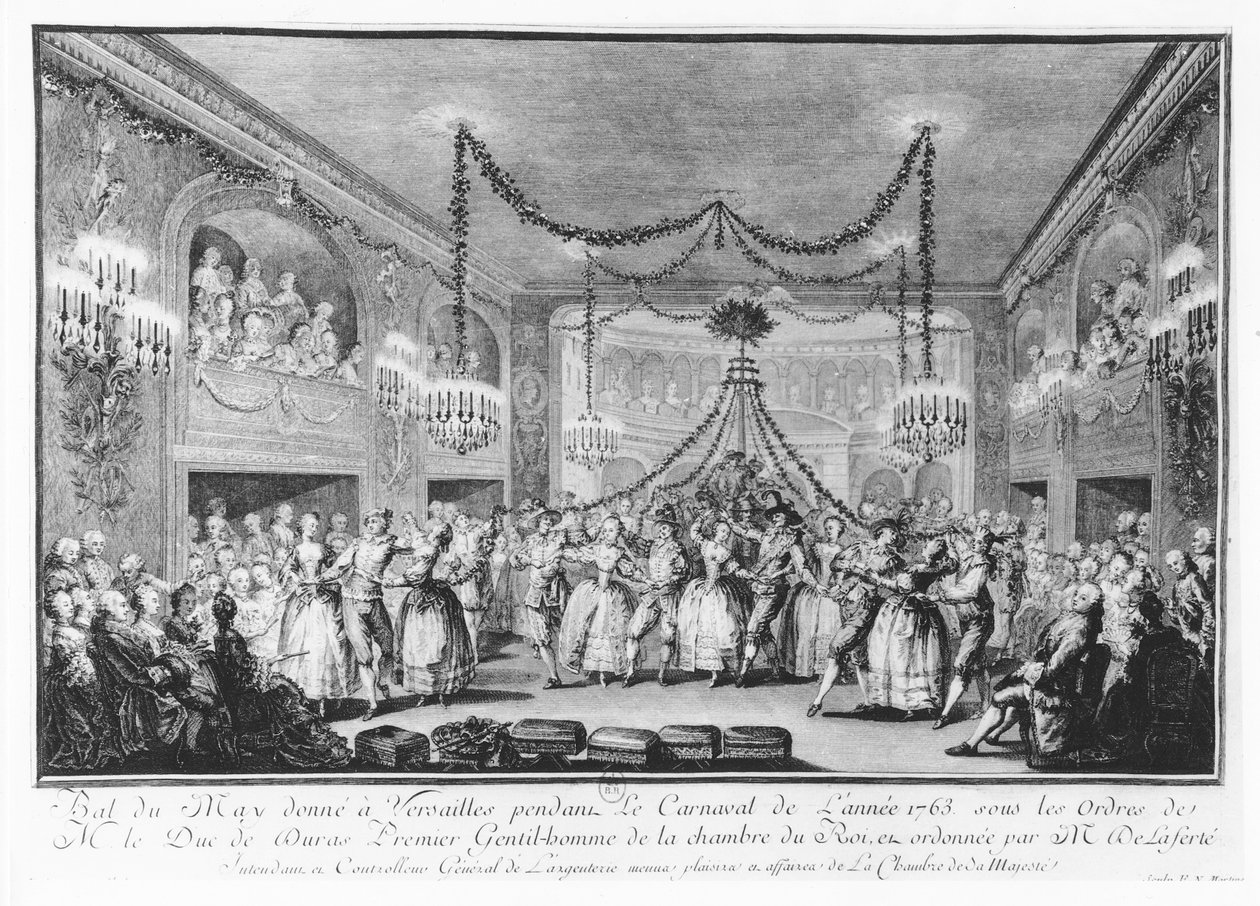 Májový ples ve Versailles během karnevalu 1763 od Francois Nicolas Martinet