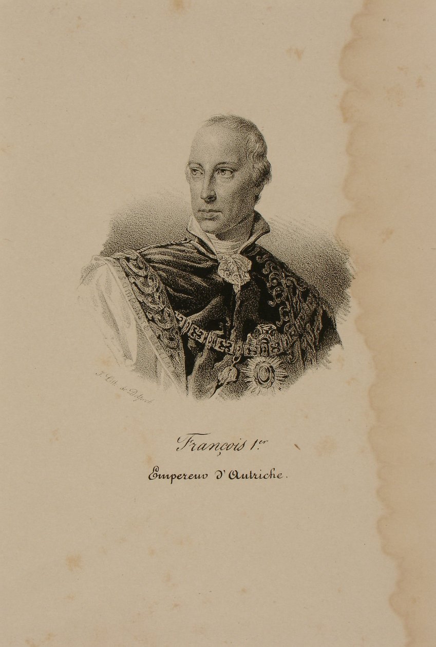 Franz I (1768-1835) první císař Rakouska (1804-35) (litografie) od Francois Seraphin Delpech