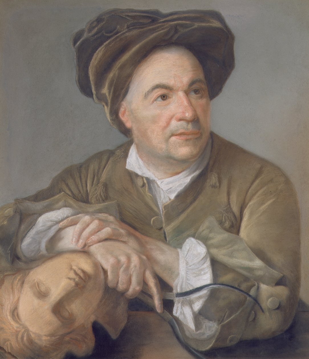 Louis Francois Roubiliac (1702-62) (pastel na papíře položeném na plátně) od Francois Vispre