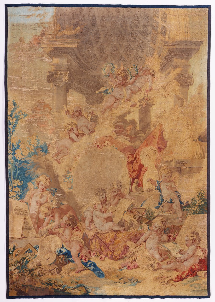 Les gies des Arts, 1761 (vlna a hedvábí) od Francois after Boucher
