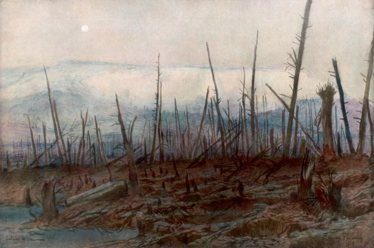 Cliff of Craonne, c1917, 1926. od Francois Flameng