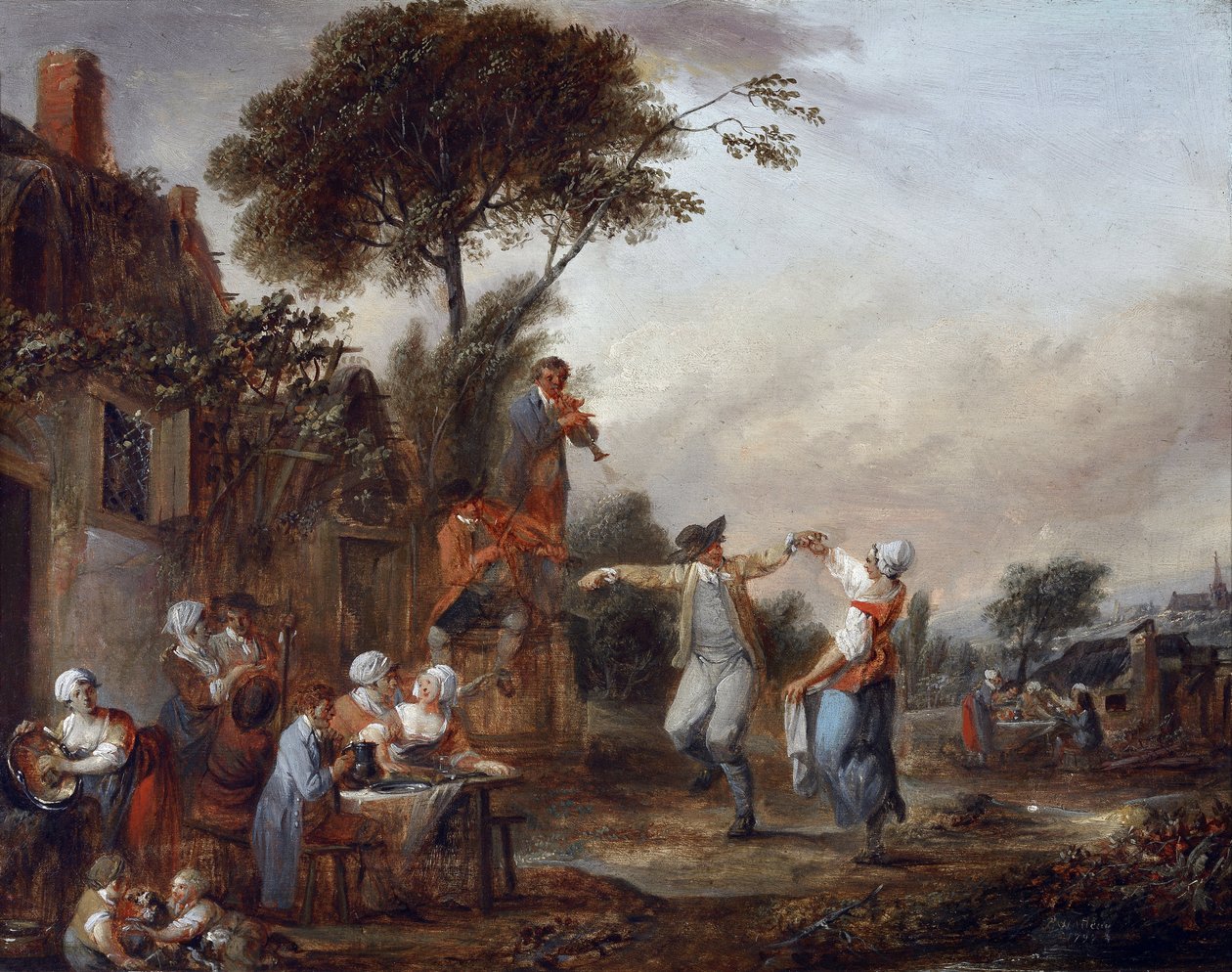 Vesnická párty (malování) od Francois Louis Joseph Watteau