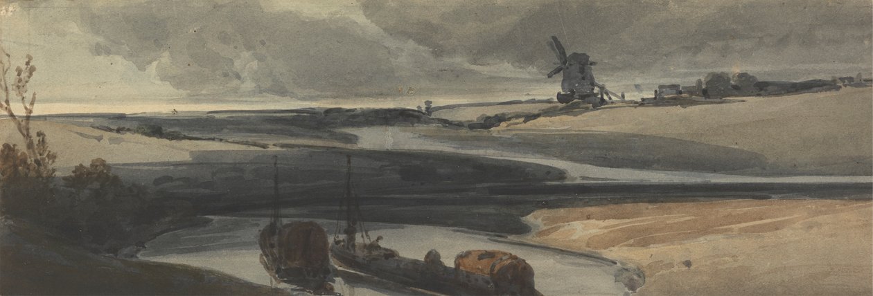 Scéna z francouzského kanálu od Francois Louis Thomas Francia