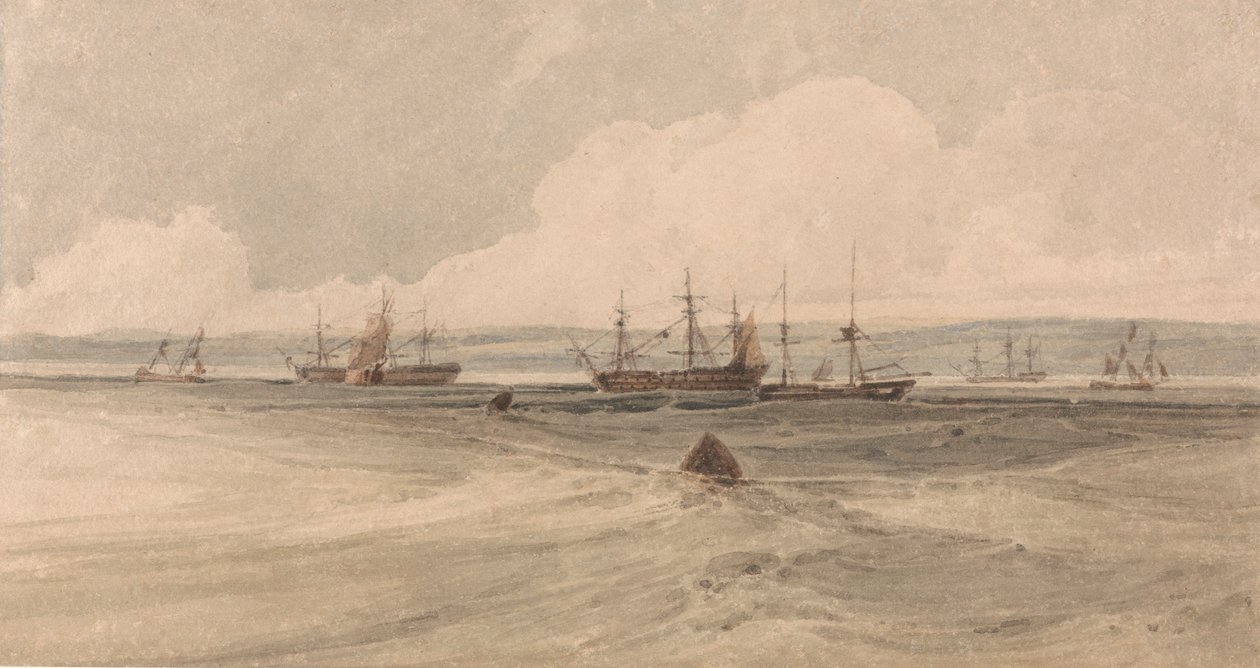 Pohled na Sheerness od Francois Louis Thomas Francia