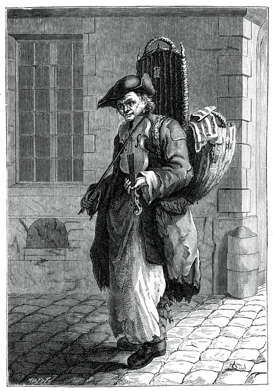 Cestující hudebník, 1885. od Francois Robert Ingouf