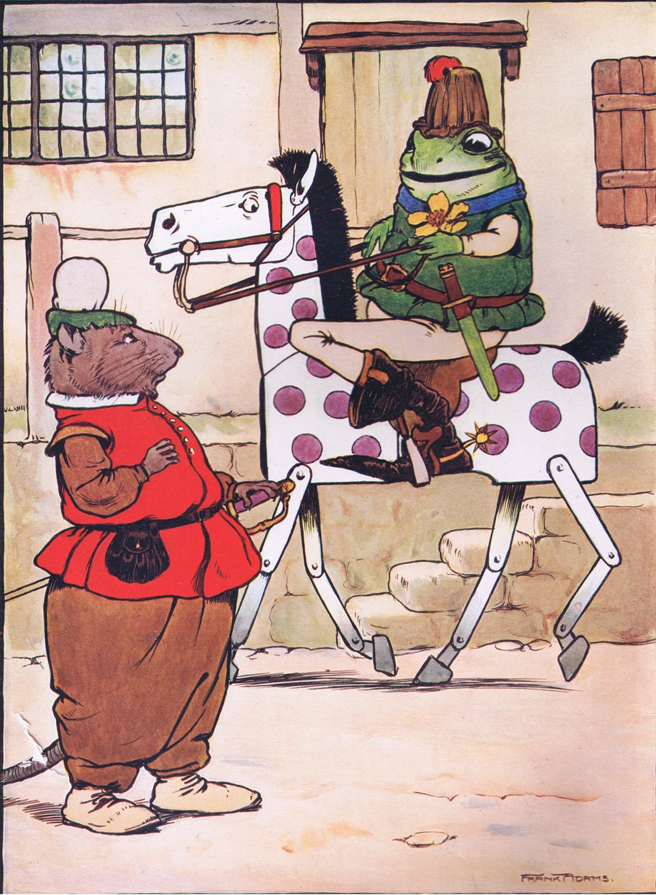 Tak vyrazil se svým operním kloboukem, ilustrací z „The Frog would a Wooing Go“ od Charlese H. Bennetta, 1916 od Frank Adams