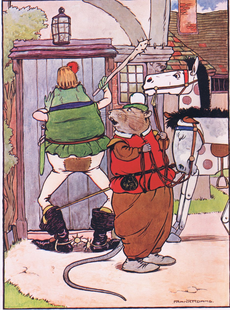 The Gave a Loud Knock, ilustrace z knihy "The Frog would a Wooing Go", Charles H. Bennett, 1916 od Frank Adams