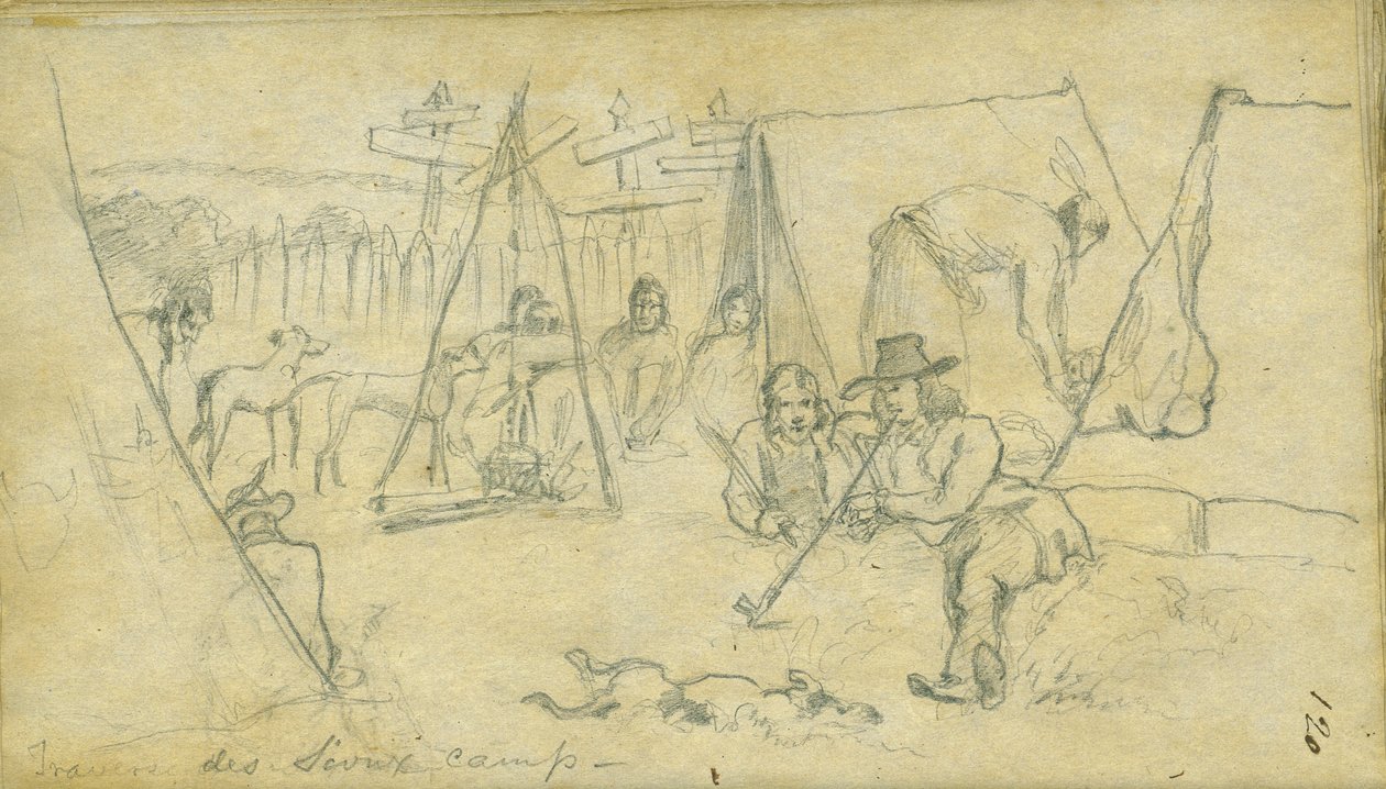 Tábor Traverse des Sioux, 1851 od Frank Blackwell Mayer