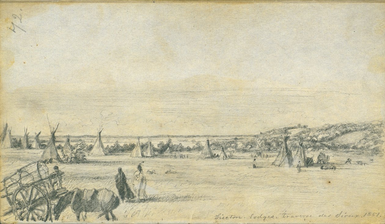 Siseton Lodges, Traverse des Sioux, 1851 od Frank Blackwell Mayer