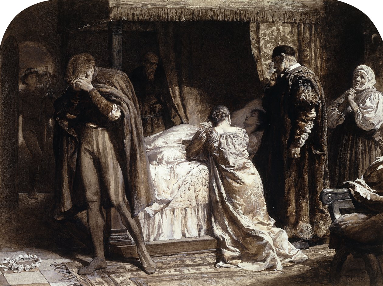 Scény z Romeo a Julie: Juliina komnata od Frank Dicksee