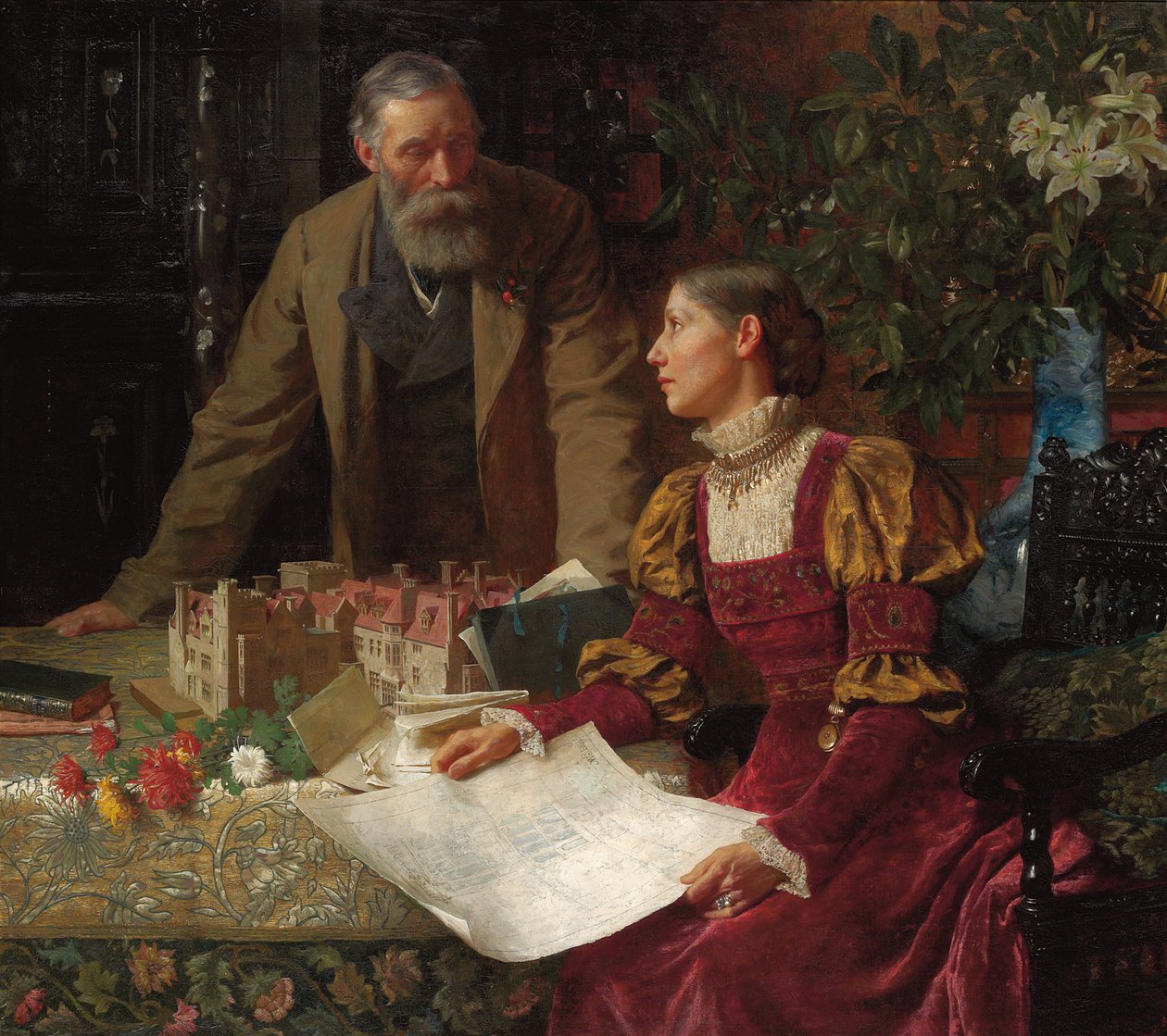 Stavitelé domu, 1880 od Frank Dicksee