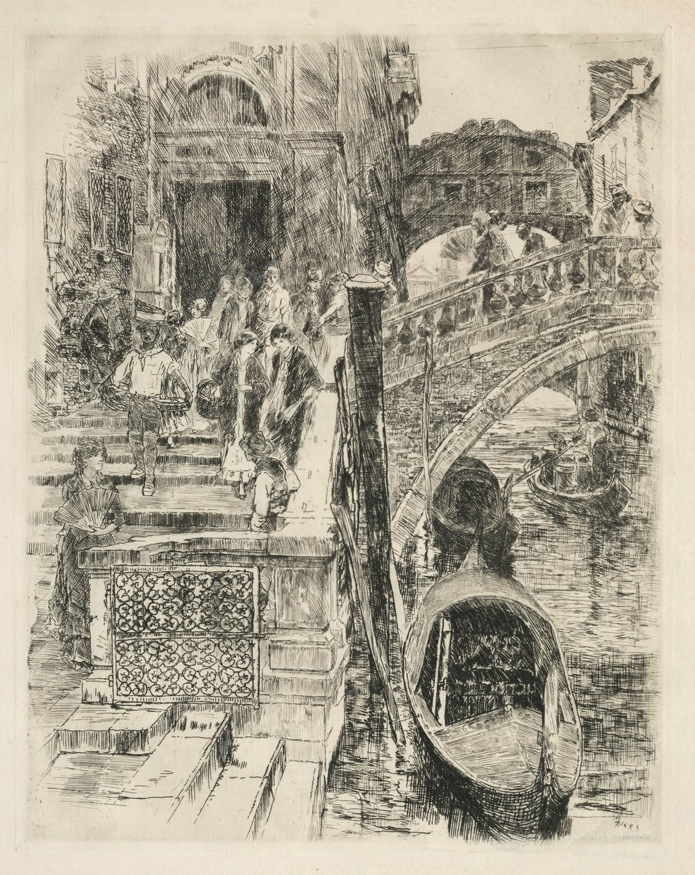 Most vzdechů, Benátky, 1883. od Frank Duveneck