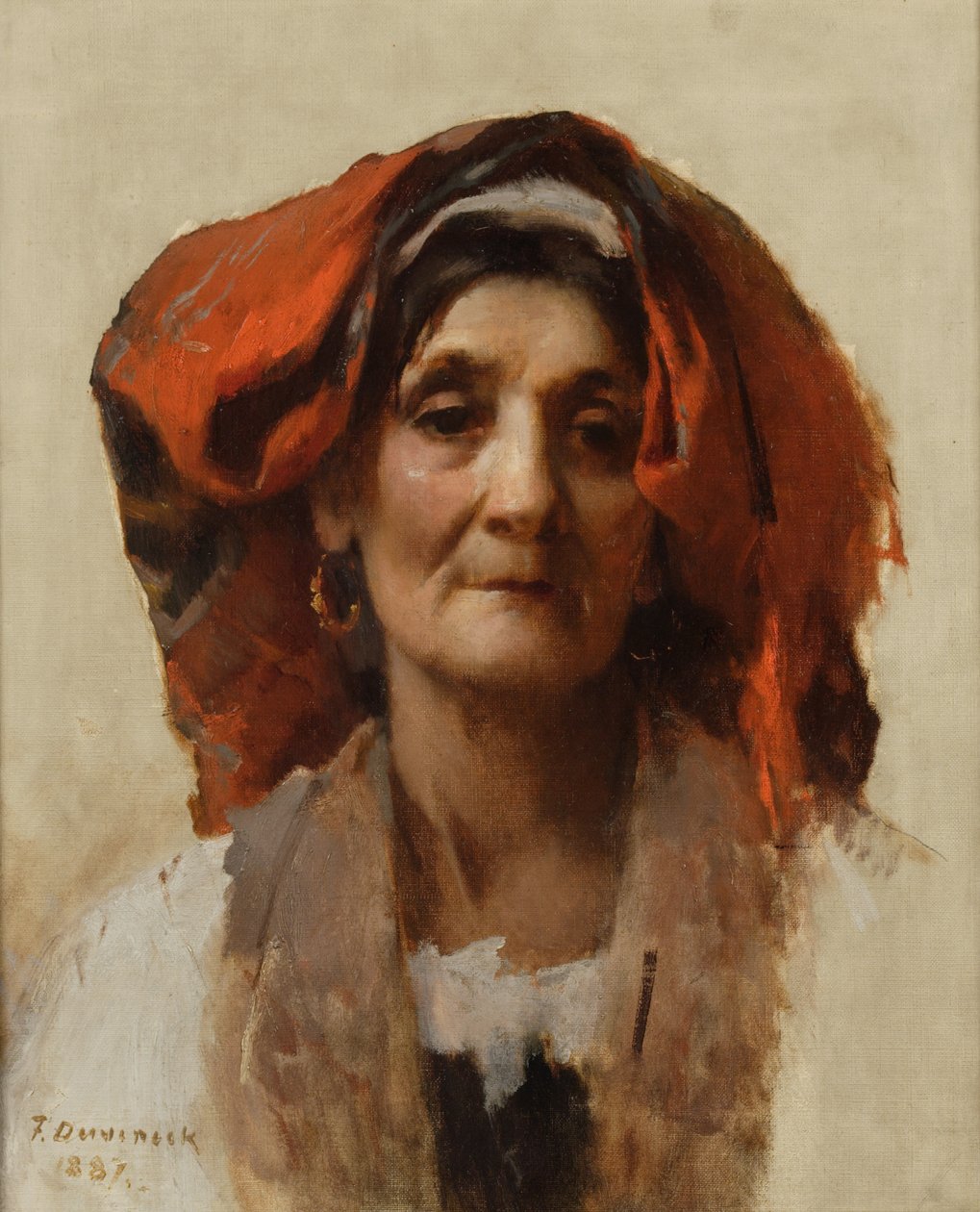 Hlava italské ženy, 1887 od Frank Duveneck