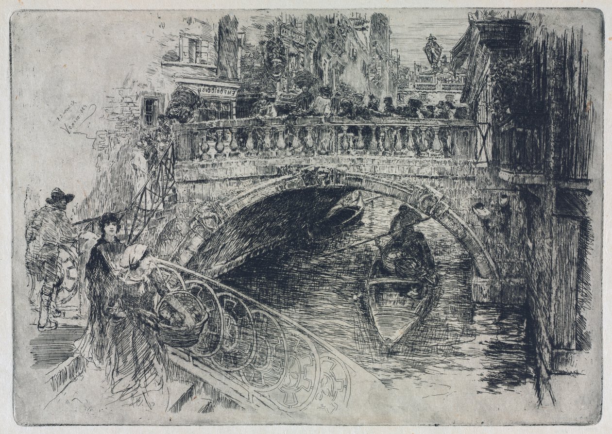Benátský most, 1884. od Frank Duveneck