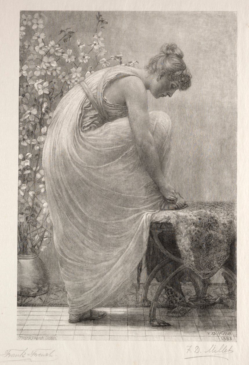 Šněrování sandálu, 1886. od Frank French