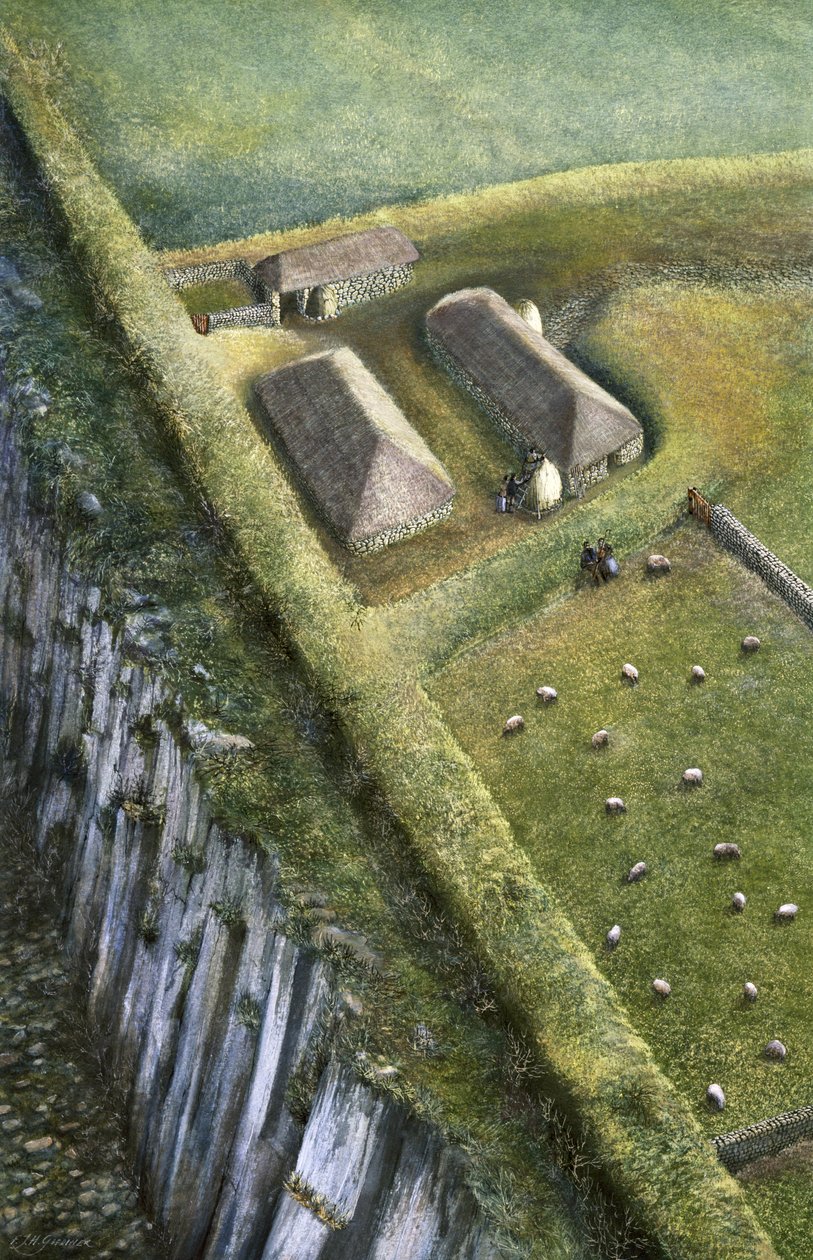 Hadriánova zeď: Sewingshields Wall, 2. století, c1990-2010 od Frank Gardiner