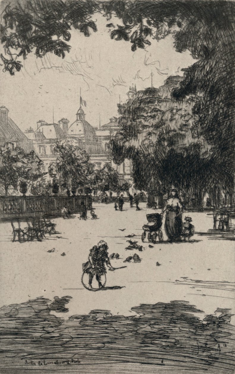 Lucemburská zahrada, 1915 od Frank Milton Armington