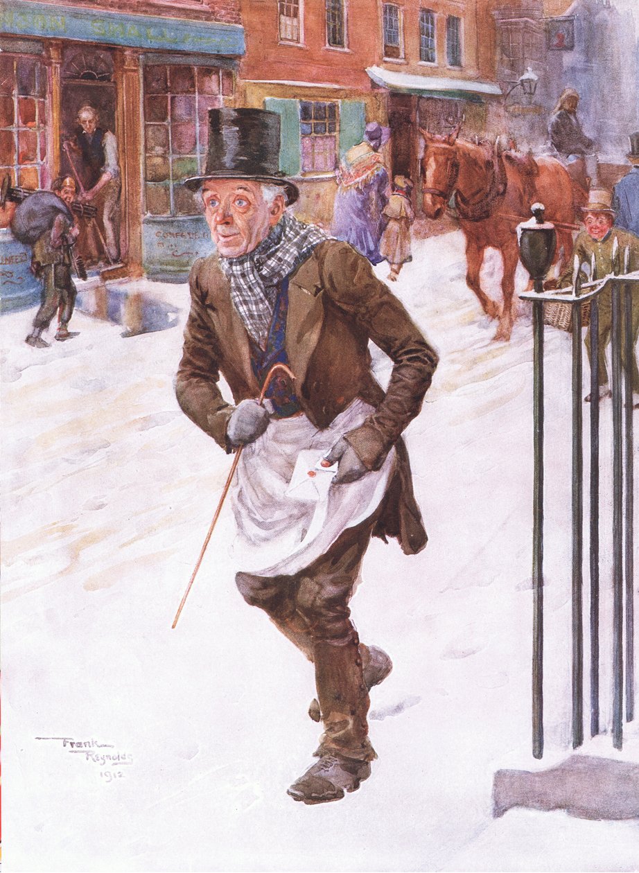 Trotty Veck (The Chimes) (barevná litografie) od Frank Reynolds