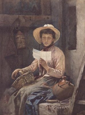 Milostný dopis, 1886 (wc) od Frank Richards