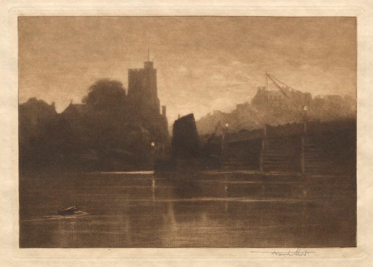 Ebb Tide, Putney Bridge, 1885. od Frank Short
