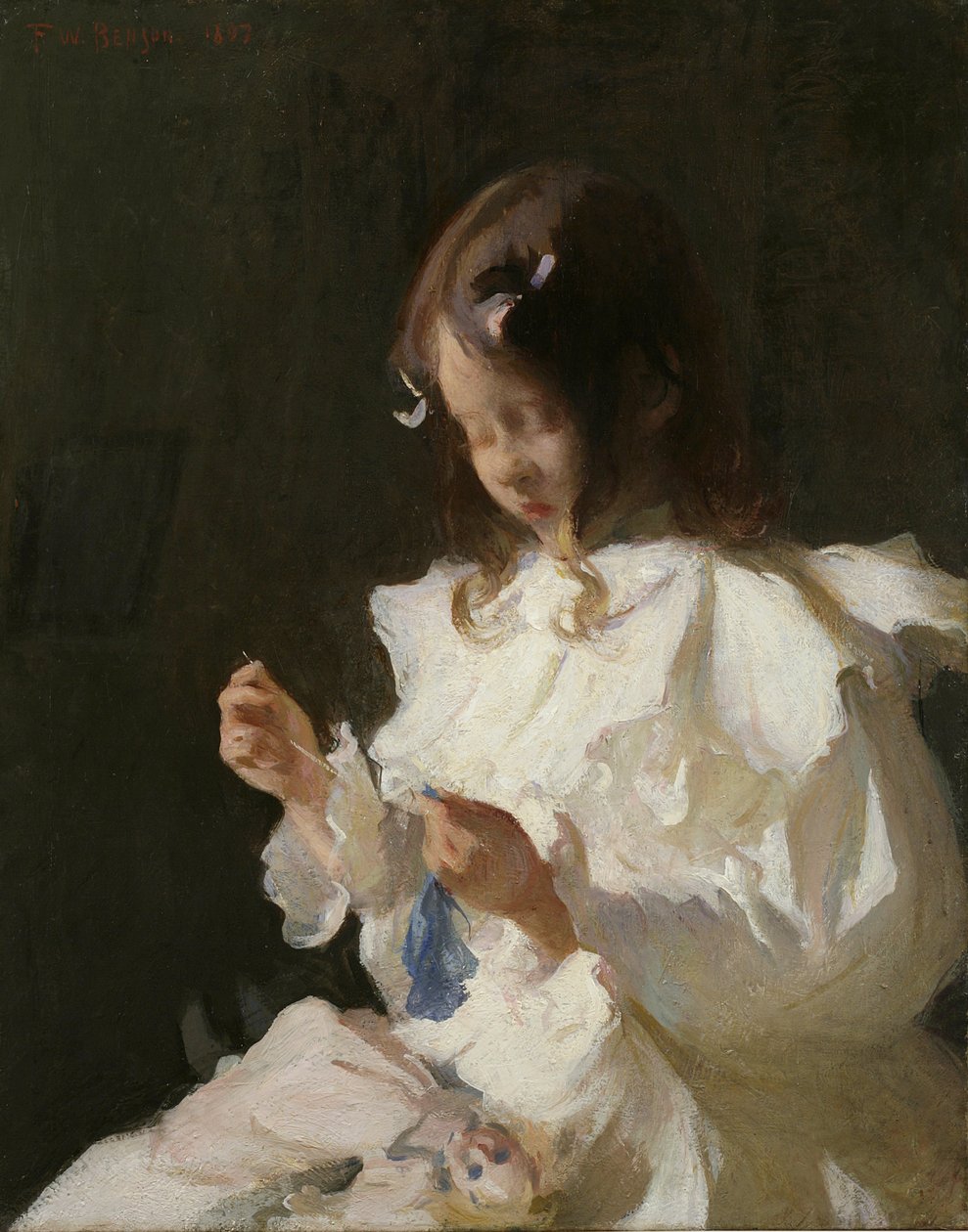Portrét dítěte šití od Frank Weston Benson