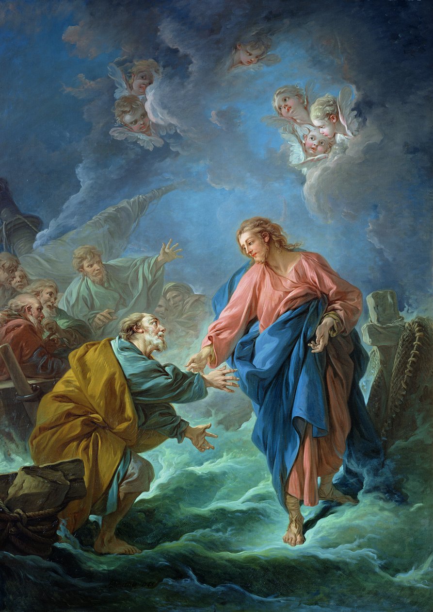 Svatý Petr pozván na procházku po vodě, 1766 od François Boucher