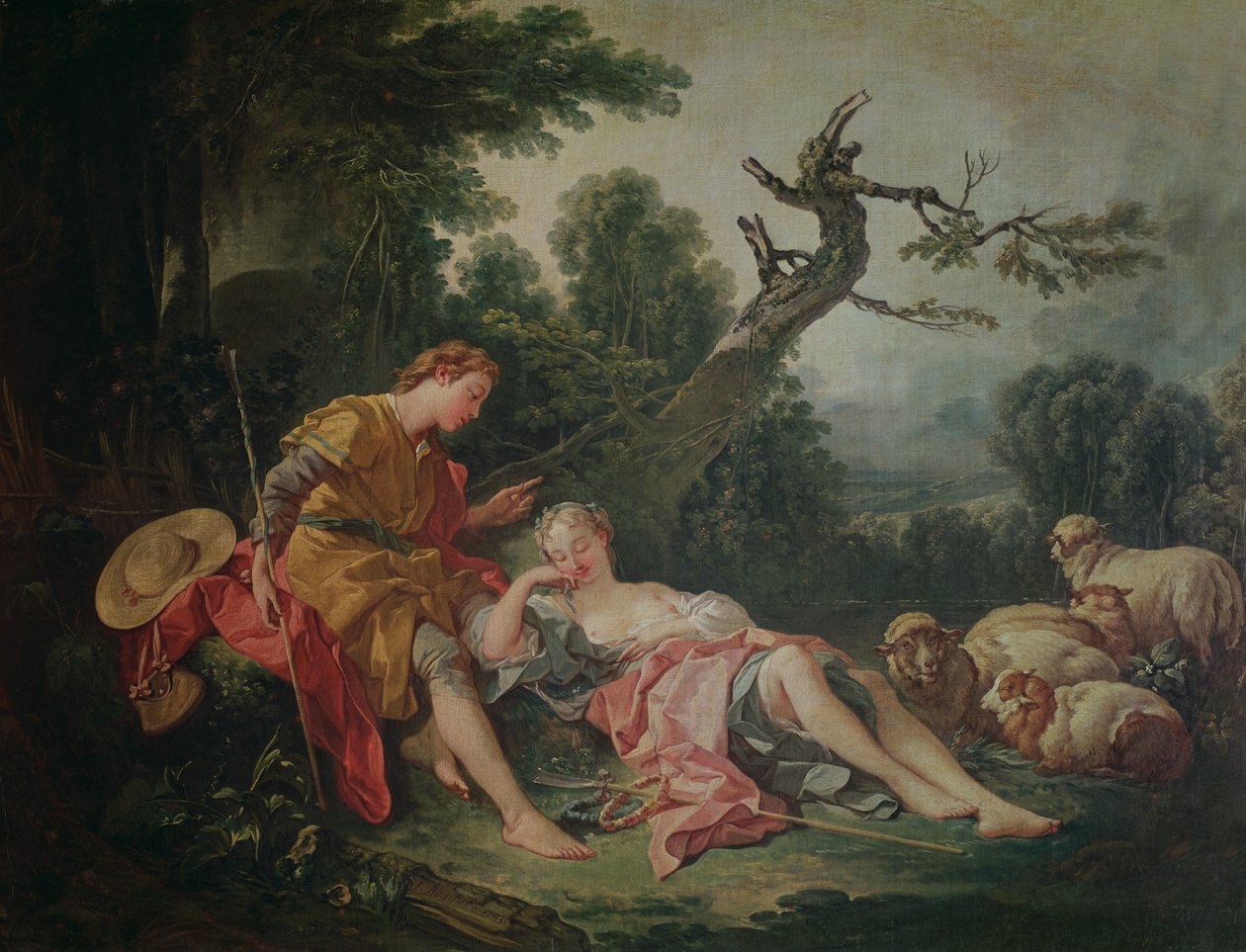 Spící pastýřka od François Boucher