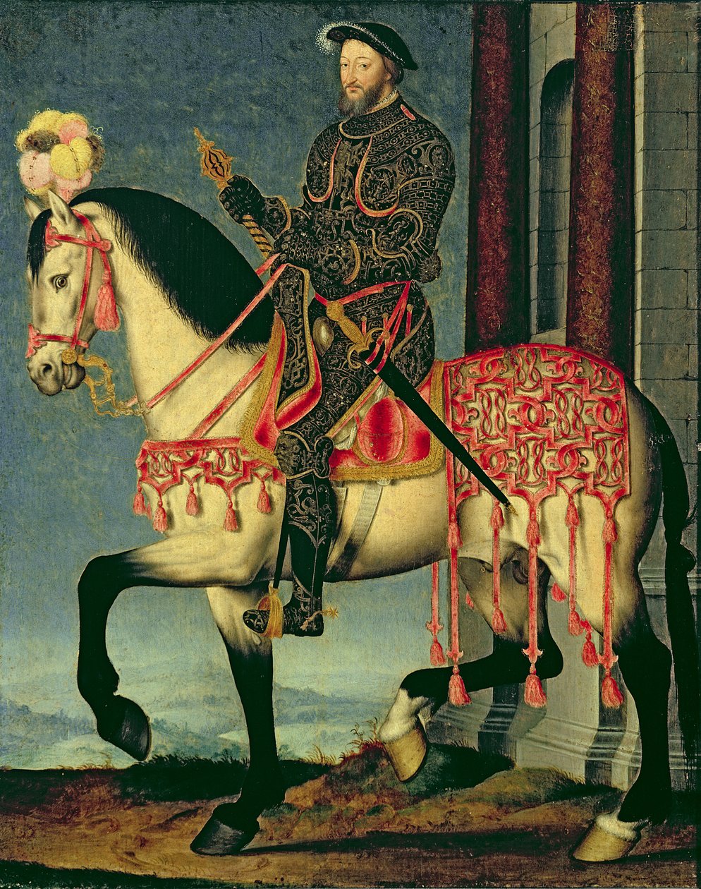 Jezdecký portrét Františka I. Francouzského od François Clouet