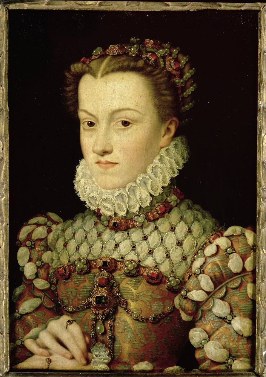 Portrét Alžběty Rakouské (1554-92) Francouzská královna, kolem roku 1570 od François Clouet