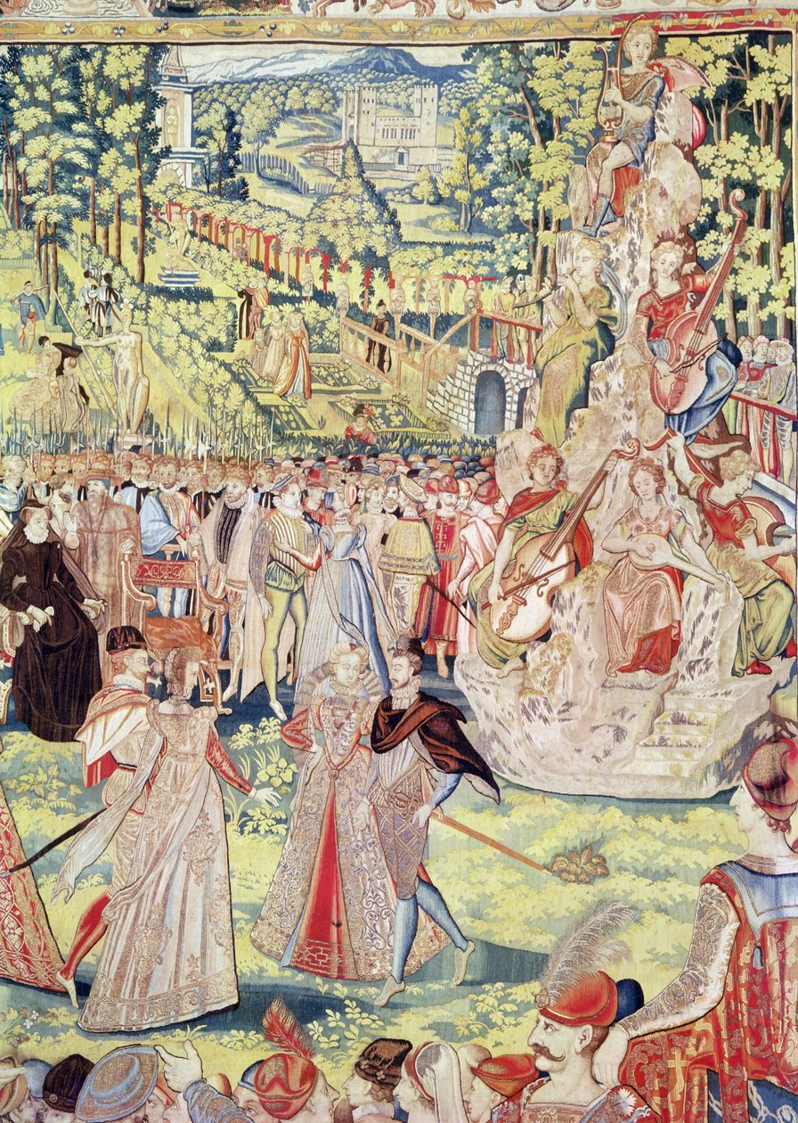 Court Fête v Paříži v roce 1573 na počest polských velvyslanců v přítomnosti Catherine de Medici a Henri III (tapisérie) od François Quesnel