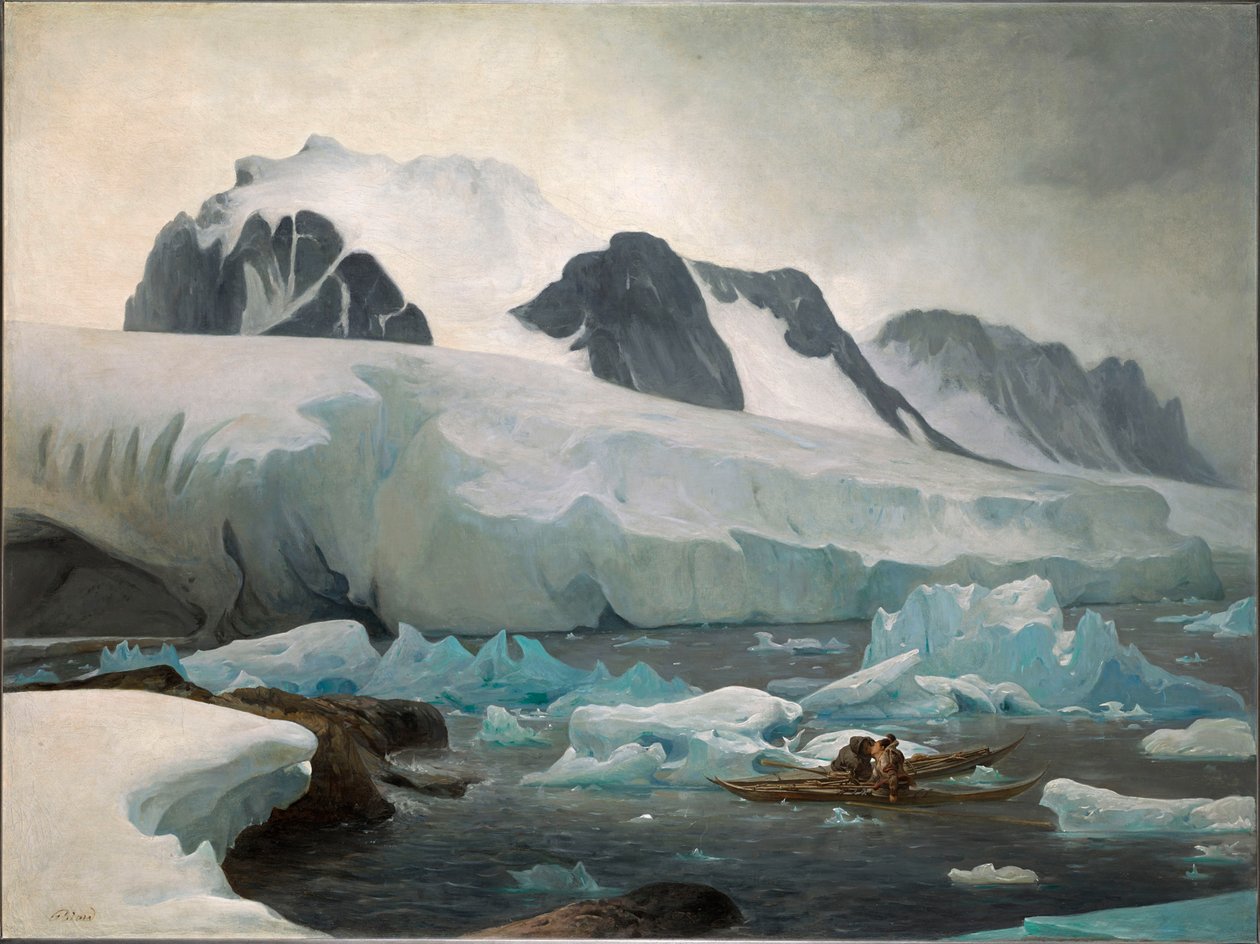 Eskymácké kajaky, polibek, 1842. od François August Biard