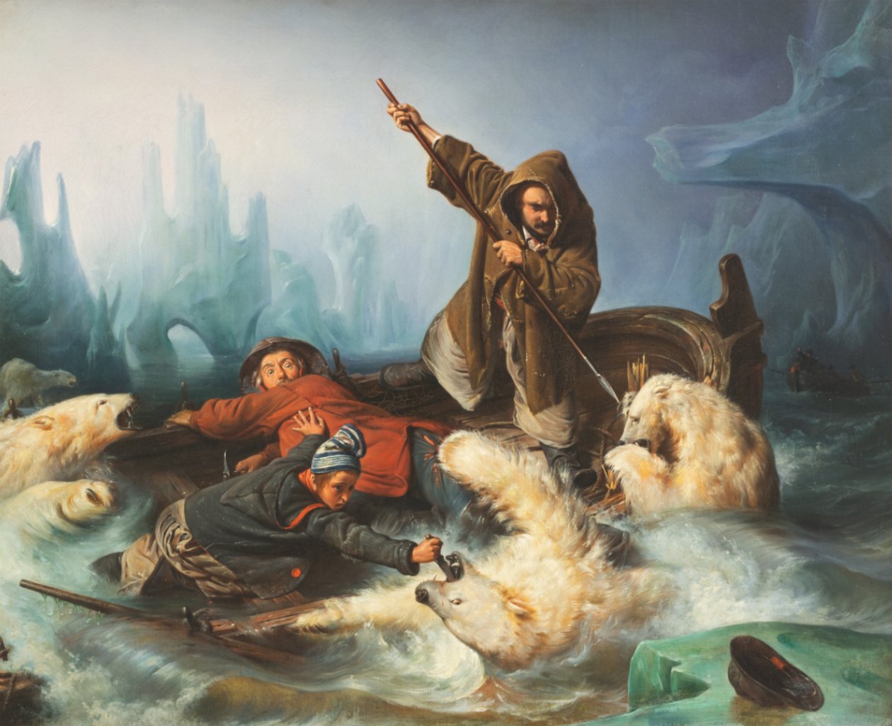Boj s ledními medvědy, 1839. od François August Biard