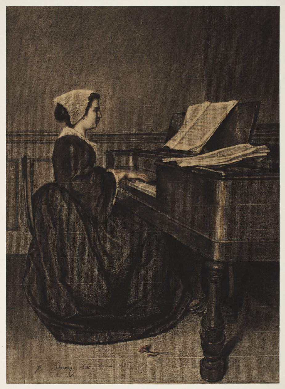 Žena u Spinetu, 1860. od François Bonvin