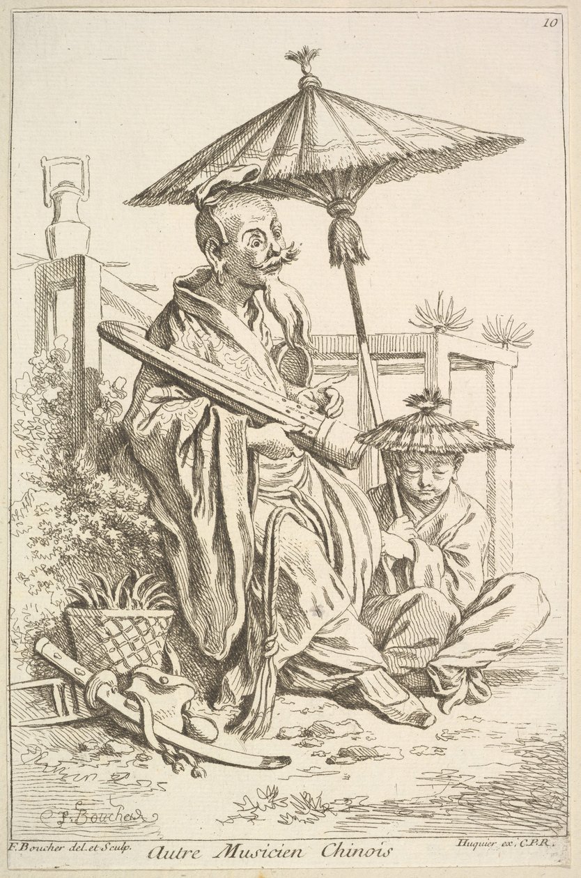 Další čínský hudebník, 1738-45. od François Boucher