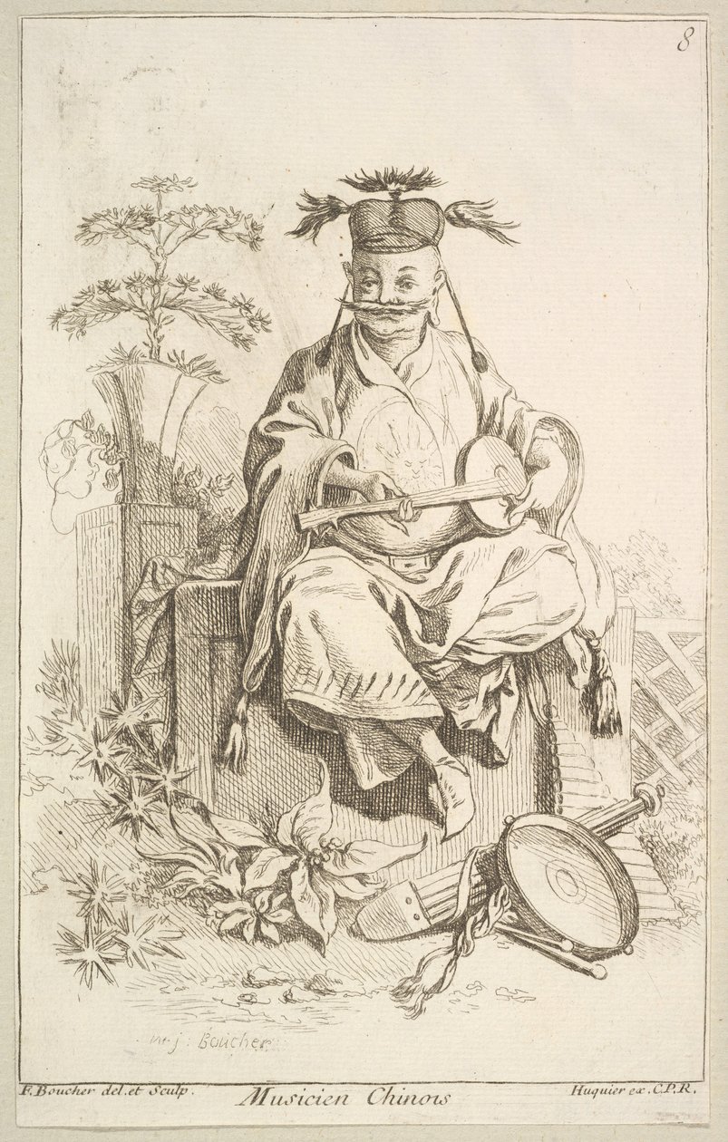 Čínský hudebník, 1738-45. od François Boucher